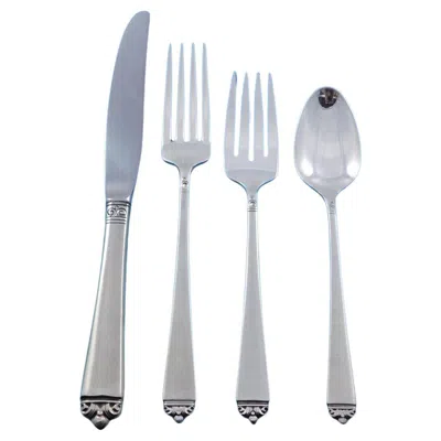 Pre-owned Oneida Satin Beauty By  Sterling Silver Flatware Set For 12 Service 52 Pieces