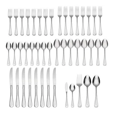 Oneida Satin Sand Dune 45 Piece Everyday Flatware Set, Service For 8