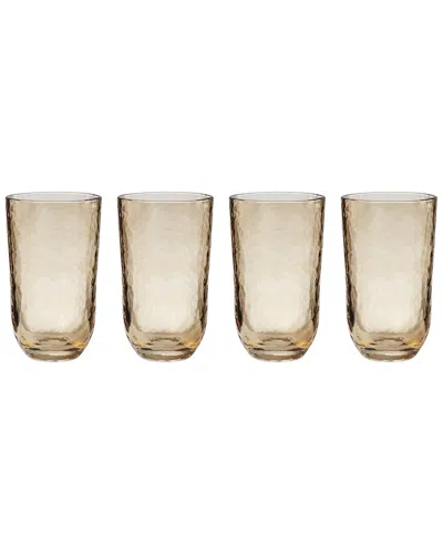 Oneida Set Of 4 Homespun Tall Glasses In Multi