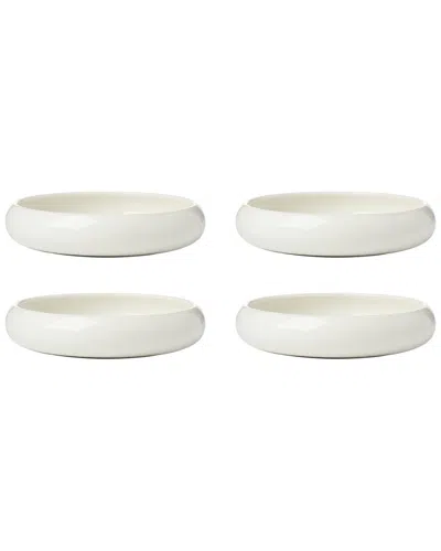 Oneida Set Of 4 Quirk Pasta Bowls In White