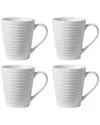 Oneida Ridge White 4-pc. Stoneware Mug Set In White