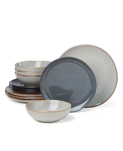 Oneida Shades Gray 12-piece Dinnerware Set In Multi