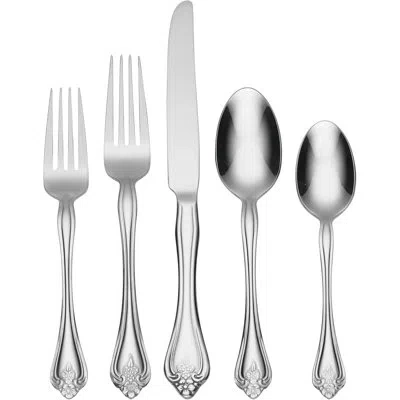 Oneida Silverware Set, Boutonniere 45 Piece Everyday Flatware Set, Service For 8