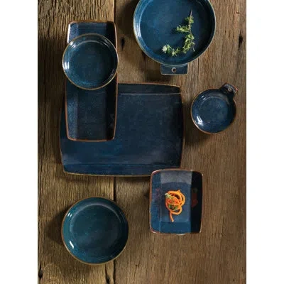 Oneida Studio Pottery Blue Moss Deep Plates, 10 5/8", By