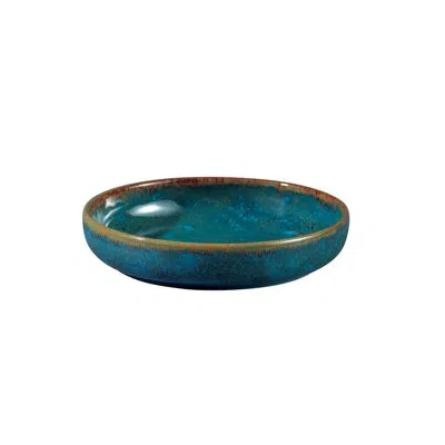 Oneida Studio Pottery Blue Moss Tapas Dish, 5 In By  (case Of 24) (porcelain) In Gold;blue Moss