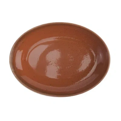 Oneida Terra Verde Cotta Oval Bowls, 50 Oz, By  In Orange;cotta