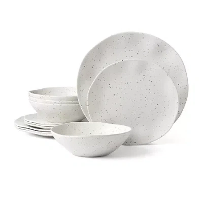 Oneida Terrazzo 12-pc. Melamine Dinnerware Set In White