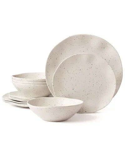 ONEIDA ONEIDA TERRAZZO CREAM MELAMINE 12PC DINNERWARE SET
