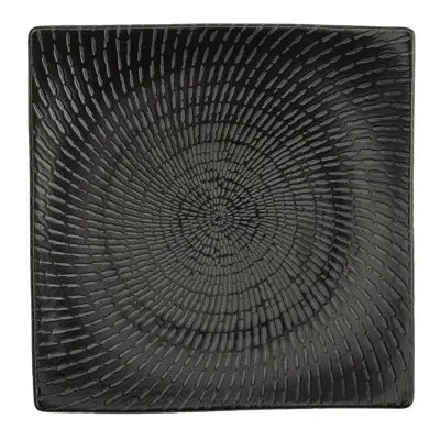 Oneida Urban Black Curve Square Plates, 7", By Luzerne