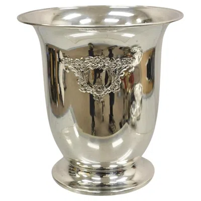 Pre-owned Oneida Victorian Style Silver Plated Embossed Champagne Chiller Ice Bucket In Brown