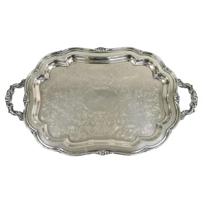 Pre-owned Oneida Vintage  Heirloom Melon Large Silver Plated Victorian Style Platter Tray