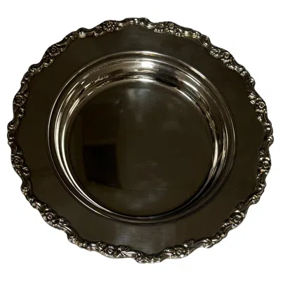 Pre-owned Oneida Vintage  Silver Plate Coaster Made In Usa In Black