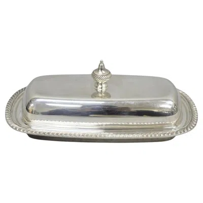 Pre-owned Oneida Vintage  Silver Plated Covered Butter Dish W/ Glass Liner (a)
