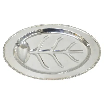 Pre-owned Oneida Vintage  Silver Plated Regency Oval Meat Cutlery Serving Platter Tray