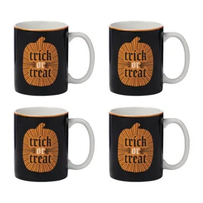 Oneida Vintro Halloween Mugs, Set Of 4 In Black