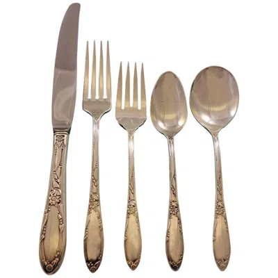 Pre-owned Oneida Virginian By  Sterling Silver Flatware Set For 12 Service 64 Pieces In Brown