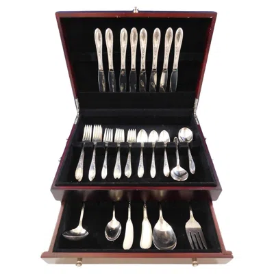 Pre-owned Oneida Virginian By  Sterling Silver Flatware Set For 8 Service 52 Pieces In Black