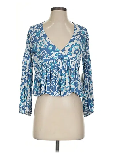 Pre-owned O'neill 3/4 Sleeve Blouse In Blue