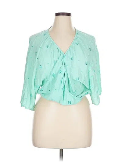 Pre-owned O'neill 3/4 Sleeve Blouse In Green