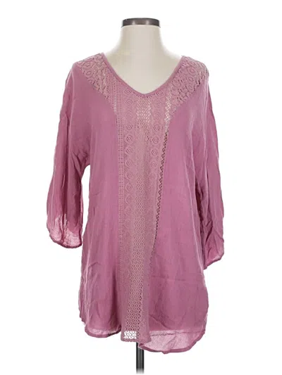 Pre-owned O'neill 3/4 Sleeve Blouse In Pink