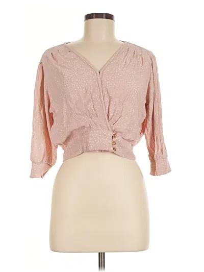 Pre-owned O'neill 3/4 Sleeve Blouse In Pink