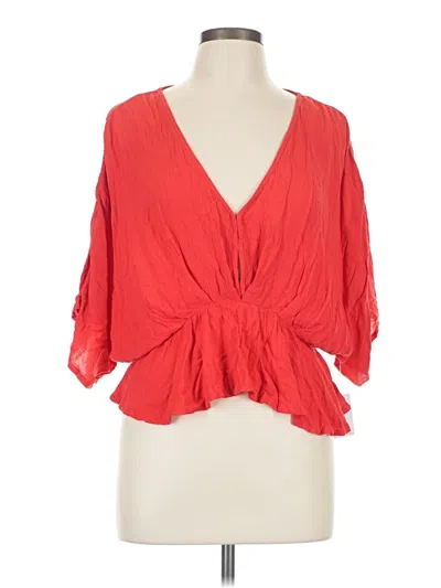 Pre-owned O'neill 3/4 Sleeve Blouse In Red