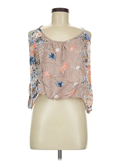 Pre-owned O'neill 3/4 Sleeve Blouse In Tan