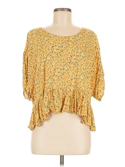Pre-owned O'neill 3/4 Sleeve Blouse In Yellow