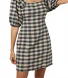 O'neill Abbie Plaid Mini Dress In Slate In Multi
