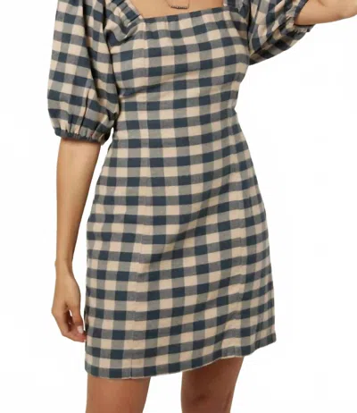 O'NEILL ABBIE PLAID MINI DRESS IN SLATE