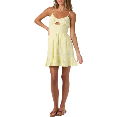 O'neill Adelaide Cutout Minidress In Yellow
