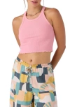 O'neill Alyx Racerback Crop Tank In Peony