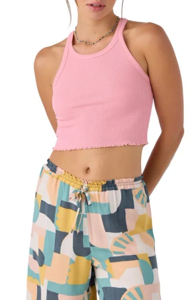 O'neill Alyx Racerback Crop Tank In Peony