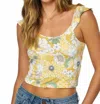 O'neill Andy Floral Crop Top In Yellow In Multi