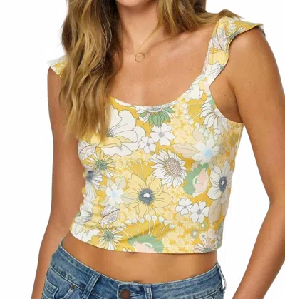 O'neill Andy Floral Crop Top In Yellow In Multi