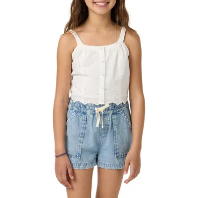 O'neill Kids'  Annalee Eyelet Cotton Button-up Tank In White