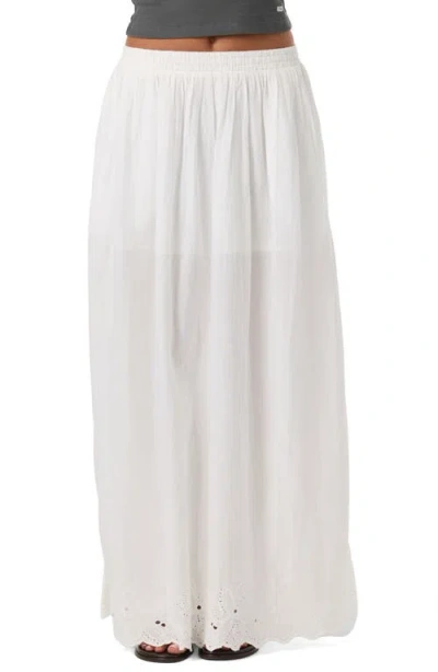 O'neill Annalee Eyelet Embroidered Maxi Skirt In Blue