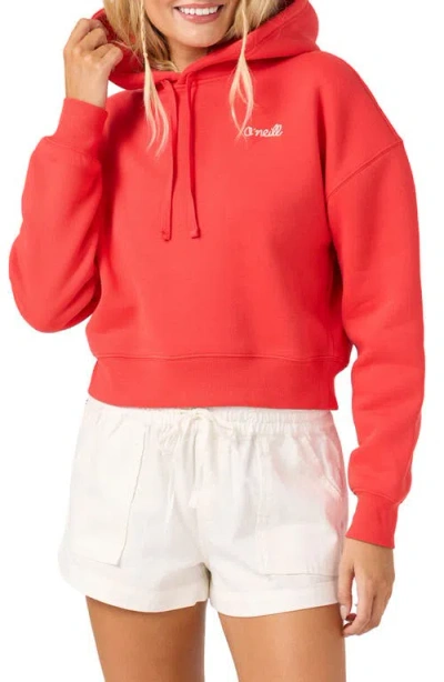 O'neill Arden Crop Hoodie In Red