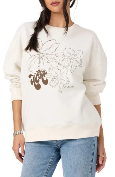O'neill Ariah Hawaii Graphic Oversized Sweatshirt In White