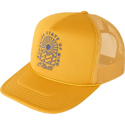 O'neill Arlie Patch Trucker Hat In Bright Gold