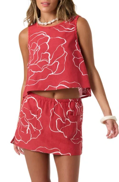 O'neill Athena Floral Top In Brown