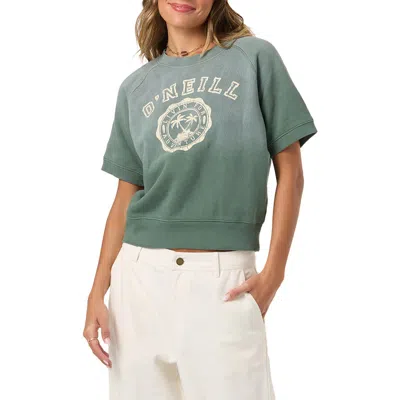O'neill Athletic Seal Short Sleeve Fleece Graphic Sweatshirt In Green