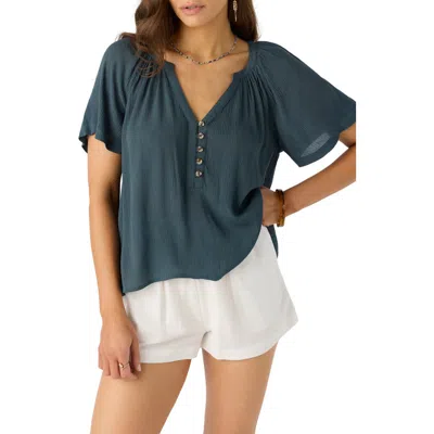 O'neill Aylee Crinkle Top In Slate
