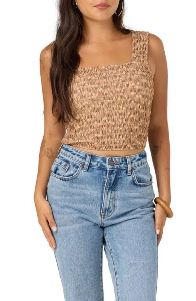 O'neill Bailey Smocked Tank In Warm Sand