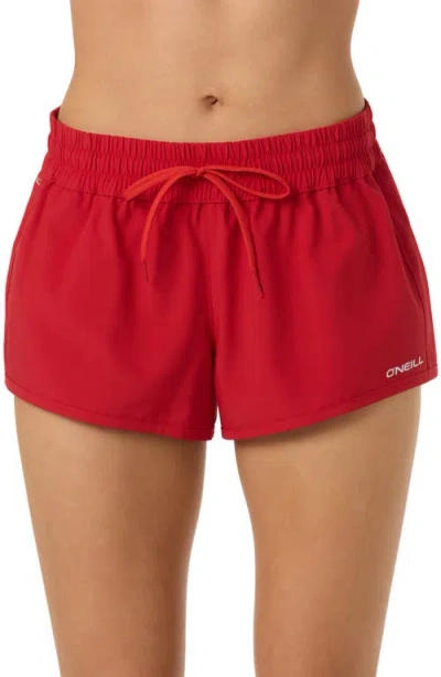 O'neill Balboa Saltwater Solids Cover-up Shorts In Red