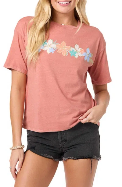 O'neill Band Of Flowers Graphic T-shirt In Pink
