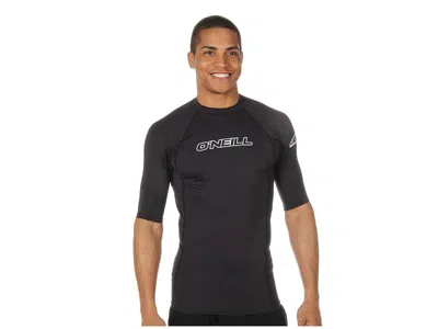 O'neill Basic Skins S/s Crew Men's Swimwear Black: S (5'8"-5'10" - 135-155 Lbs)