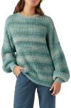O'neill Juniors' Bayou Oversized Drop-shoulder Sweater In Oil Blue