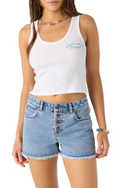 O'neill Beach Breaker Graphic Crop Tank In White