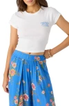 O'neill Beach Club Cotton Crop Graphic T-shirt In White
